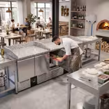 Pizzawerkbank PREMIUM - 2300x700mm - granieten werkblad - met 5 deuren