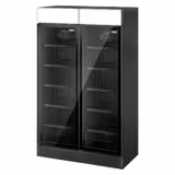 (2 Stück) Getränkekühlschrank - 690 Liter - rahmenloses Design - mit 2 Glastüren & Werbedisplay
