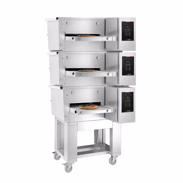 (3 Units) Commercial Electric Conveyor Oven – 980 x 1300 mm – Touch Control – 400 mm Belt Width – incl. Stand