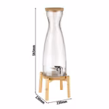Juoma-annostelija - FRESH WOOD - 2-osainen setti - lasiastia hanalla - 4,5 L - sis. jalustan