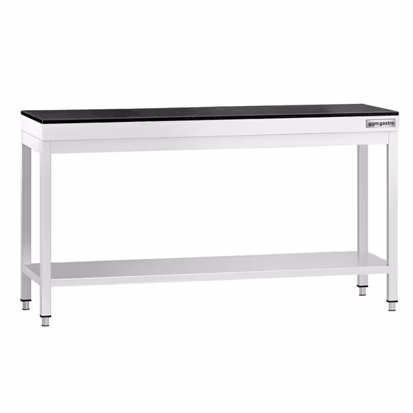 RVS werktafel PREMIUM - 1800x600mm - met onderschap - incl. granieten werkblad