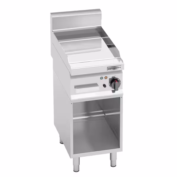 Elektrische bakplaat - hardverchroomde plaat - 4kW - Glad - Bakoppervlak: 296x430mm - met onderstel