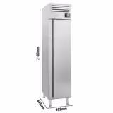 Koelkast RVS PREMIUM PLUS - GN 1/1 - 482mm - 325liter - tot +6°C - met 1 deur - geforceerde koeling, LED‑verlichting & legroosters