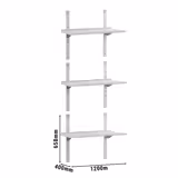 Étagère murale ECO en inox - 1200 × 400 mm - avec 3 étages