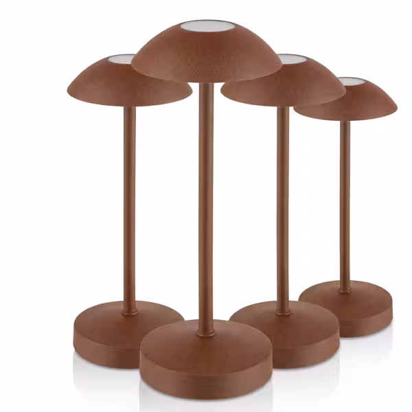 (4 sztuki) Lampa stołowa – ALVA – z 3-stopniową regulacją jasności – Ø 80 mm – rdza