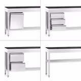 Commercial Stainless Steel Centre Table PREMIUM - 1600x800mm - with Undershelf - with Granite Worktop