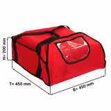 Mala térmica para pizzas - para 5 caixas de pizza 43x43cm - Vermelho