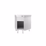 Tavolo armadiato ad angolo in acciaio inox KOPENHAGEN - 984x663mm