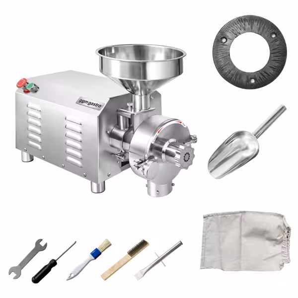 Elektromos gabonamalom - 40kg/h - fokozatmentesen állítható őrlési fok - 1500 rpm