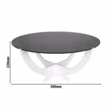Alzata per buffet - WHITE LINE - Acciaio inox - Bianco - Tonda - Ø500mm - Altezza: 230mm - incl. lastra in plexiglass nera