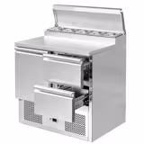 Commercial Saladette Prep Counter ECO - 900x700mm - with 1 Door & 2 Drawers - for 5x GN 1/6