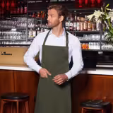 (6 piezas) Karlowsky - delantal con pechera con bolsillo Basic - verde musgo