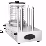 Hot Dog Steamer / Würstchenwärmer - 1,1 kW - mit 4 Heizdornen für Brötchen