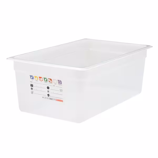 (6 Stück) CAMBRO | SafeTrak - Polypropylen-Behälter GN 1/1 - Milchig - Höhe: 200mm