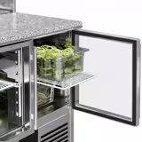Saladette PREMIUM - 903mm - 2 Glastüren - mit Edelstahlaufsatz für 5x GN 1/6