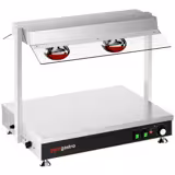 Commercial Hot Plate Stainless Steel - 700mm - 1x GN GN 1/1 - 1 kW - with 2 Infrared Heat Lamps - with Toughened Glass Sneeze Screen