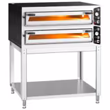 Electric Deck Pizza Oven - Twin Deck - Refractory Stone Deck - 9+9 - Ø 35cm (13.8") - Mechanical Controls - up to 450°C - incl. Base frame