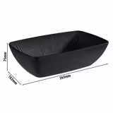 (6 kom) GN posuda 1/4 - NERO - Melamin - 1,5 l - pravokutna - 265x162 mm x visina: 75 mm - složive - Crna