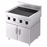 Induction hob - 14 kW - 4 hobs - incl. substructure with 2 doors