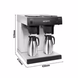 Filterkaffeemaschine - 2x 2 Liter - mit 2 Warmhalteplatten - inkl. 2 Isolierkannen