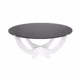 Buffetstandaard Octopus - wit gecoat RVS - rond - Ø500mm - Hoogte: 230mm - incl. plexiglas (zwart)