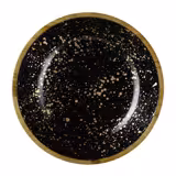 (6 stuks) Schaal - MANGO - Hout - 4L - rond - Ø370mm - stapelbaar - zwart-goud