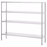Edelstahlregal PREMIUM - 2000x490mm - mit 4 Ablagen (VERSTELLBAR)