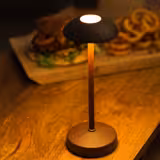 LED Table Lamp - ALVA MICRO - Rechargeable - Cordless - 3-step dimmable - Ø80mm - Grid - with Charging Dock