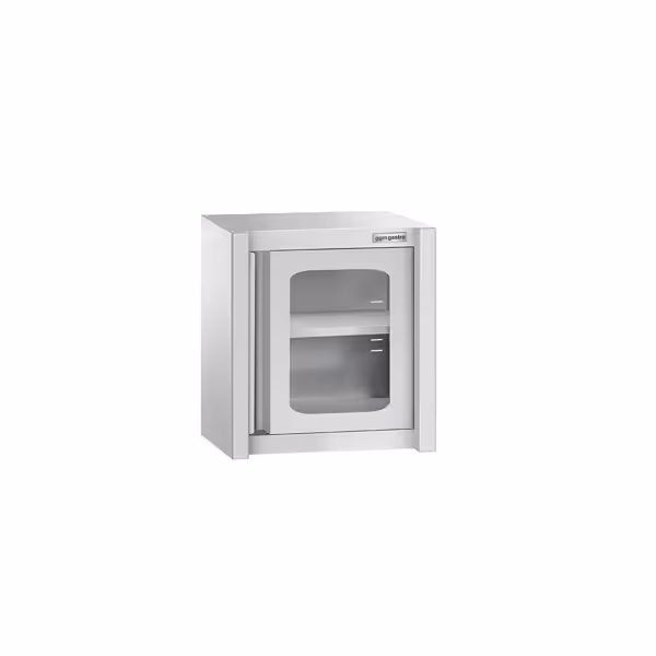 Dulap suspendat din oțel inoxidabil - 600x400mm - cu ușă batantă din sticlă - înălțime 650mm