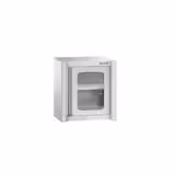 Dulap de perete din oțel inoxidabil - 600x400 mm - cu uși batante din sticlă - 650 mm înălțime