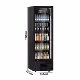 Vetrina frigo per bibite - 590mm - 330l - termostato digitale - con 1 porta in vetro - Nero