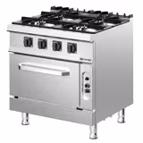 Cucina a gas professionale - Giuseppe 700 - 800x730x900mm - 32,0 kW - 4 fuochi - su armadio chiuso - incl. forno a gas