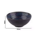 (6 pcs) Bowl - LOOPS - Melamine - 1.0L - round - Ø 185mm - Blue