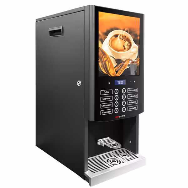 Professionele instant koffiemachine (tabletop) met 3 canisters – 2,5 kW – Druktoetsen – Zwart