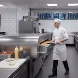 Tunnelpizzaugn - med chamottesten - 1500x2500 mm - Bandbredd: 780 mm - 400 °C - Digital - 200 pizzor/timme