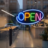 LED Leuchtschild - OPEN – dimmbar - Weiß - Bunt