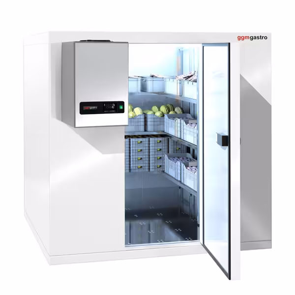 En acier inoxydable Chambre froide positive modulaire - 1800x2100mm - 5,88m³ - incl. Groupe monobloc à cheval