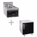 Elektro Fritteuse - 10 Liter - 9 kW - inkl. Unterbau mit 1 Tür