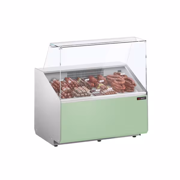 Banco gastronomia professionale - 944x979mm - Statica - 200 L - Vetro dritto - Pannello frontale Hellgrün