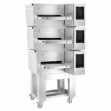(3 adet) Gazlı Konveyörlü Pizza Fırını - 1030x1300mm - 230V - Dokunmatik - Bant genişliği: 400mm - maks. 350°C - dâhil: Alt Çerçeve & Tekerlekler