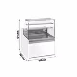Gebaksvitrine - 998x985mm - rechte ruit - met 1 deur - met 2 legroosters