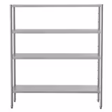 Półka ze stali nierdzewnej ECO - 1600x500x1800mm - z 4 półek gładkich REGULOWANE - Udźwig: 280kg - z regulowanymi stopkami