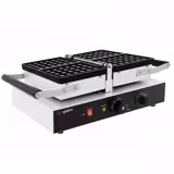 Vaflovač - Jednoduchý - Manuální - 1,6 kW - Tvar: Bruselské vafle - s 180° otočným mechanismem pečicích ploten