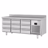 Tavolo refrigerato PREMIUM PLUS - 1960x600mm - Ventilata - 9 cassetti - Alzatina