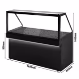 Vitrină caldă profesională TORONTO - 1800 mm - front negru - placă încălzită