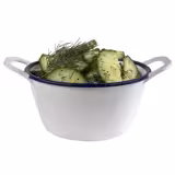 (6 stuks) Schaal - ENAMEL LOOK - Melamine - 0,3L - 150x115mm - Diepte:65mm - met handvatten - stapelbaar - Wit/Blauw