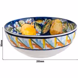 (6 st) Skål - MEDITERRANEAN - melamin - 1,2 l - rund - Ø 205 mm - stapelbar - flerfärgad