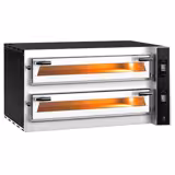Elektrisk pizzaugn (el-däck/box) - med stenhärd - 1340x900 mm - 6+6 x Ø 35 cm - 2‑däck - upp till 400 °C - Digital