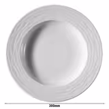 (6 pieces) Sea Wave Deep Soup Plate – Ø 300 mm - White - Porcelain