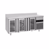 Koelwerkbank PREMIUM - 1865x700mm - met 3 glazen deuren - opstand